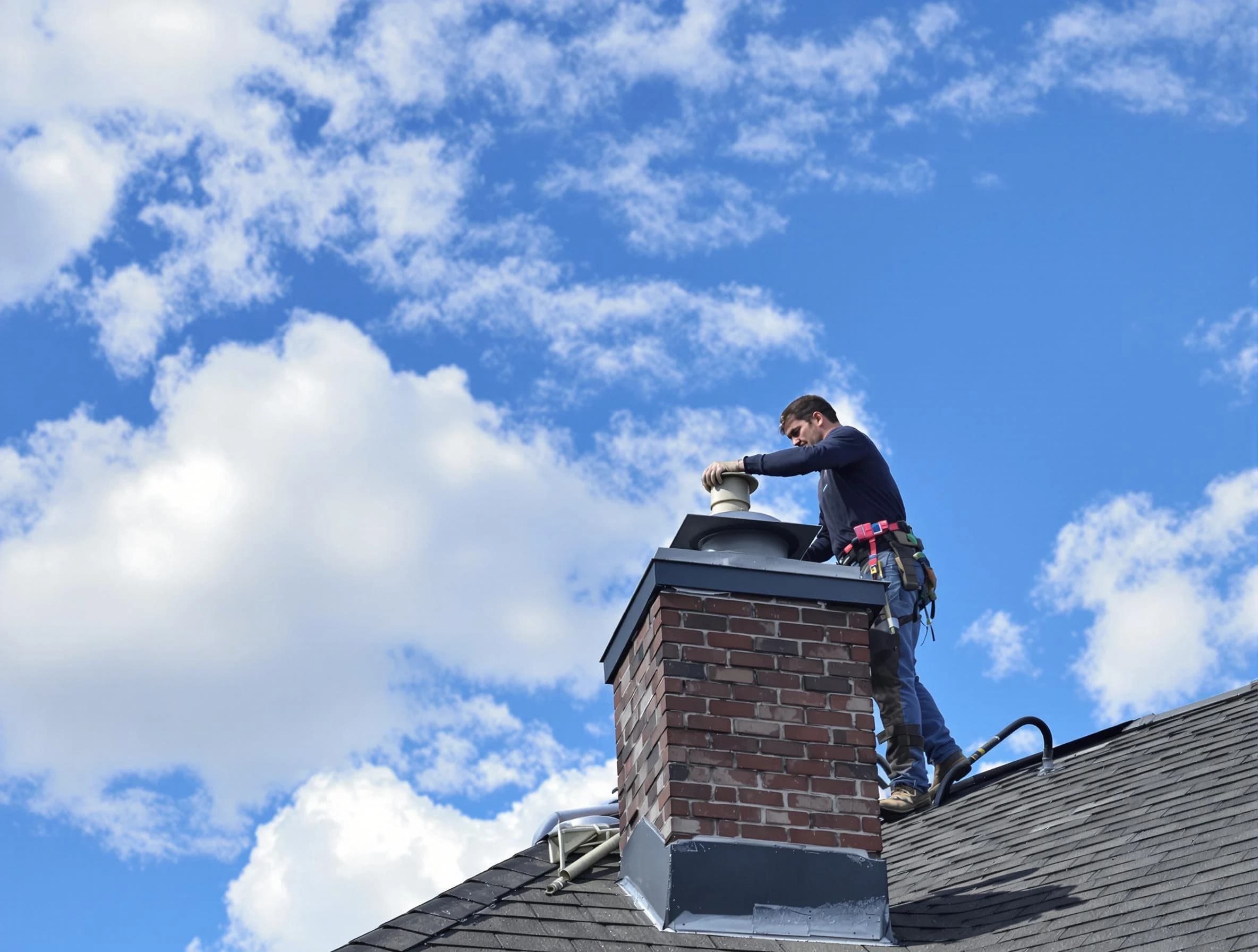 Dove Valley Chimney Sweep installing a sturdy chimney cap in Dove Valley, CO
