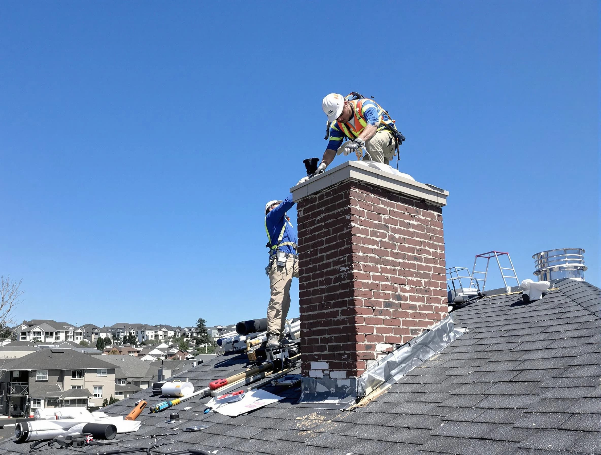 Dove Valley Chimney Sweep repairing a chimney crown in Dove Valley, CO