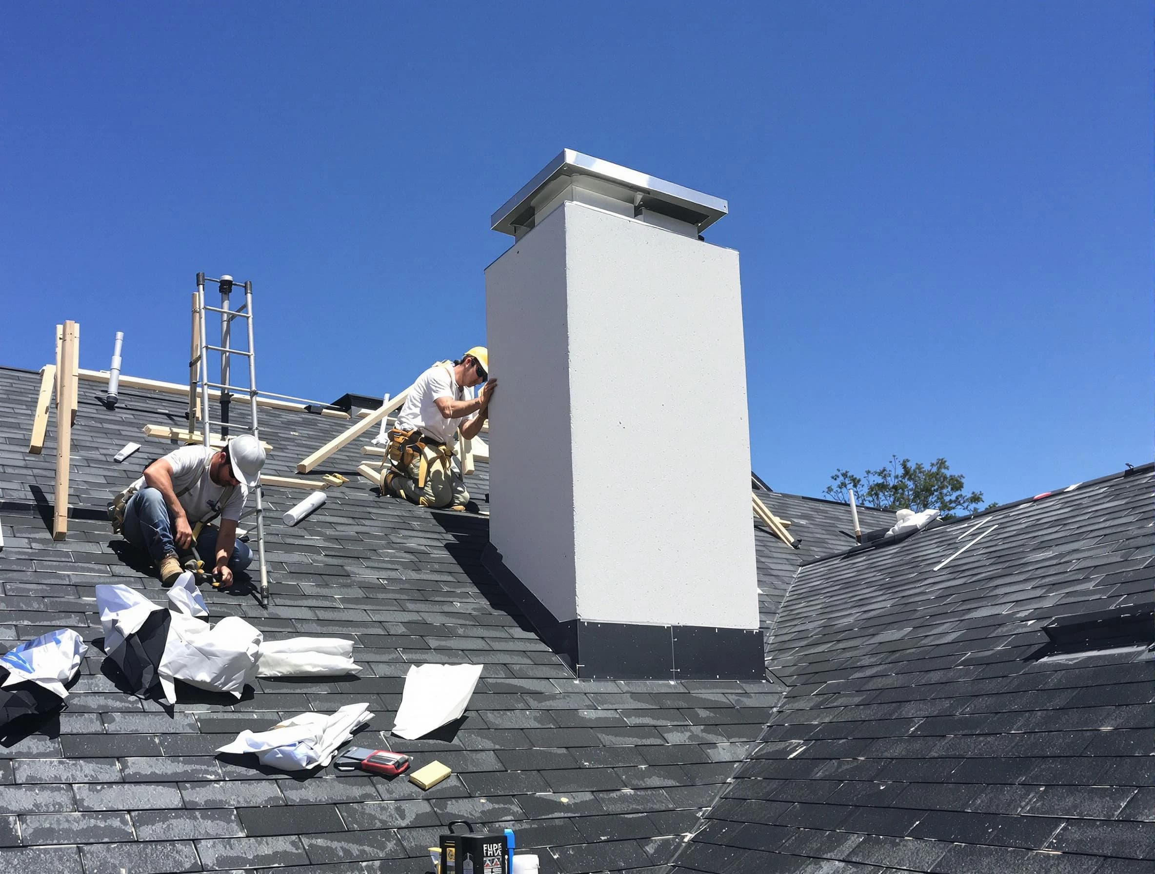 Dove Valley Chimney Sweep crew installing a new chimney in Dove Valley, CO