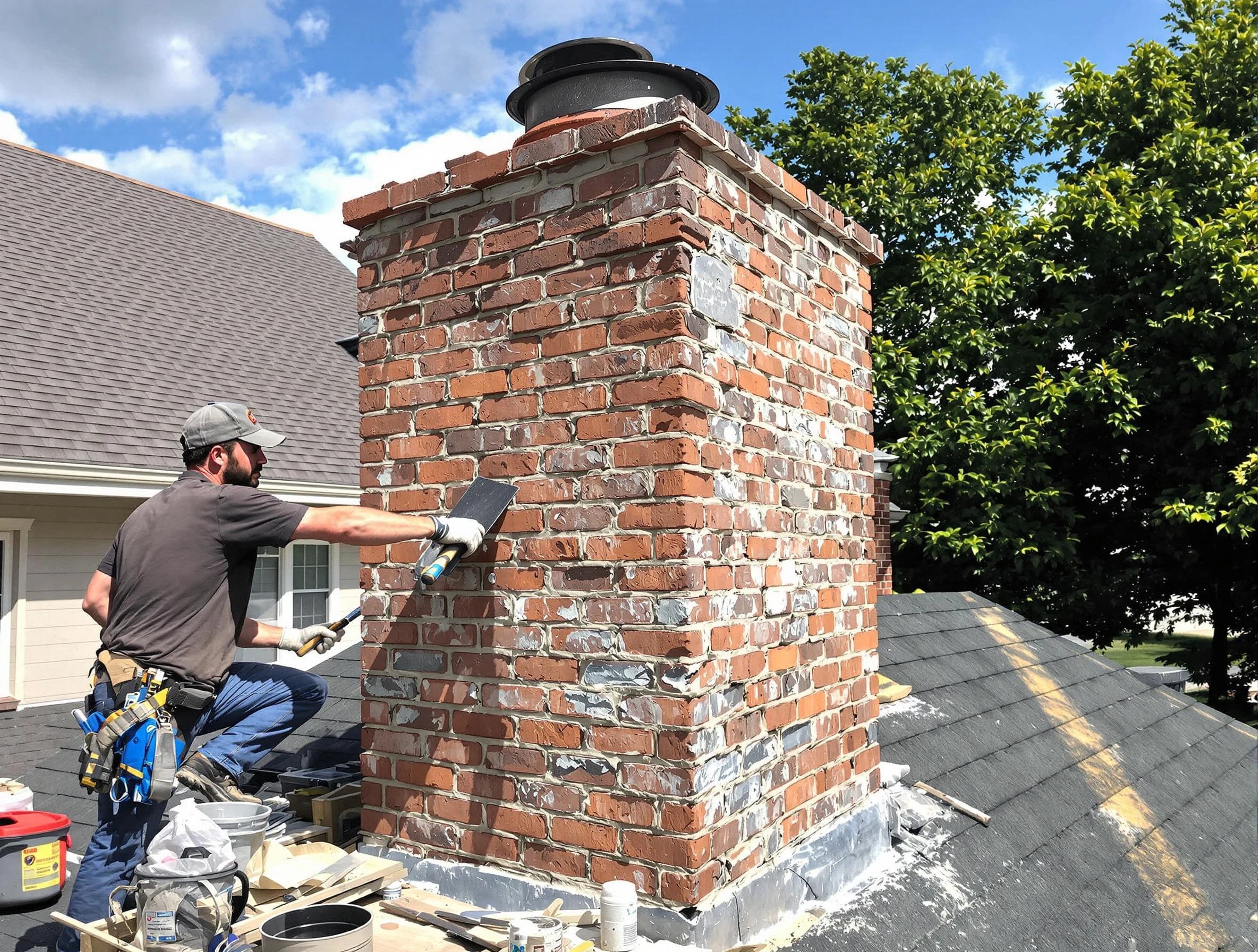 Completed chimney rebuild by Dove Valley Chimney Sweep in Dove Valley, CO