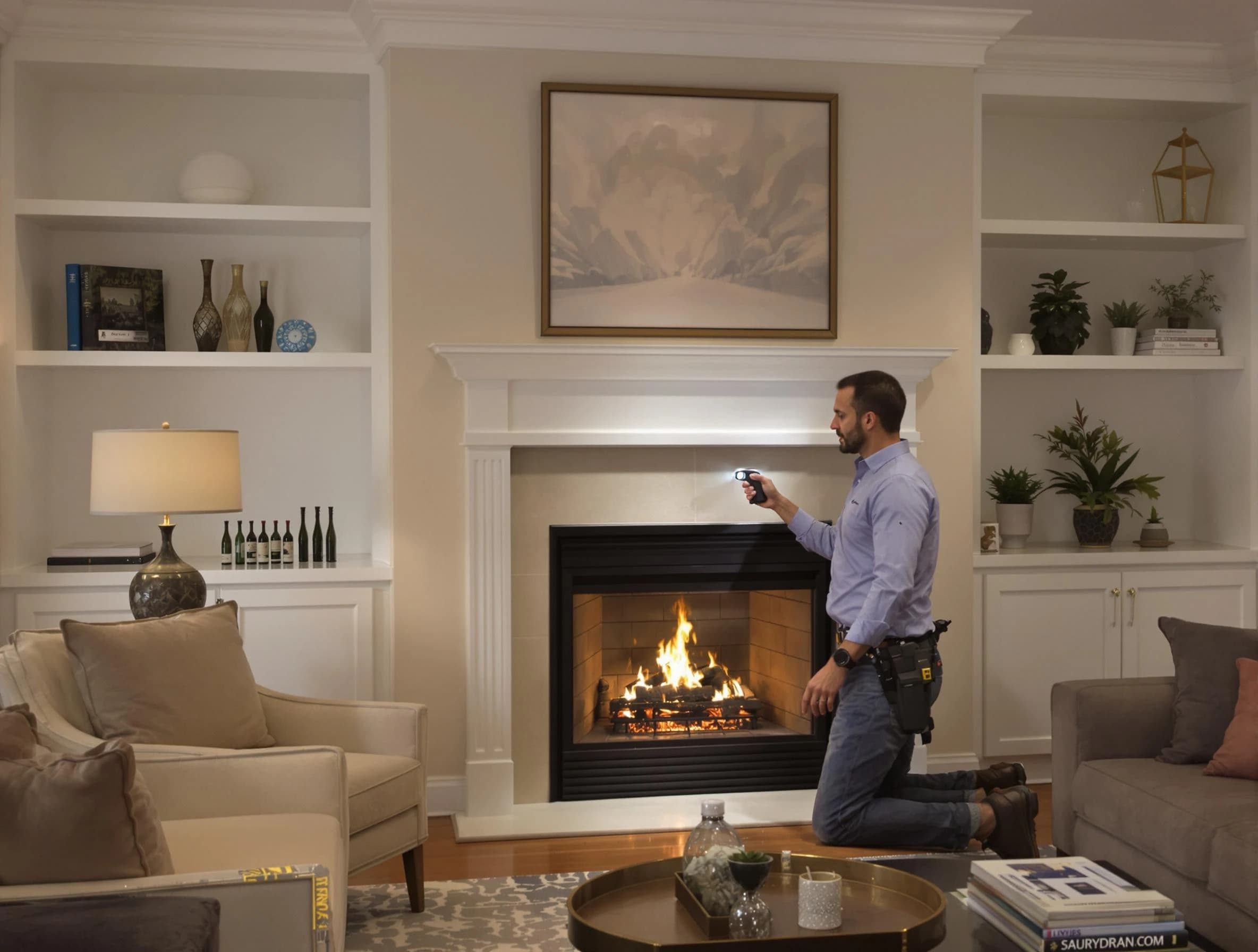 Dove Valley Chimney Sweep conducting a fireplace safety inspection in Dove Valley, CO