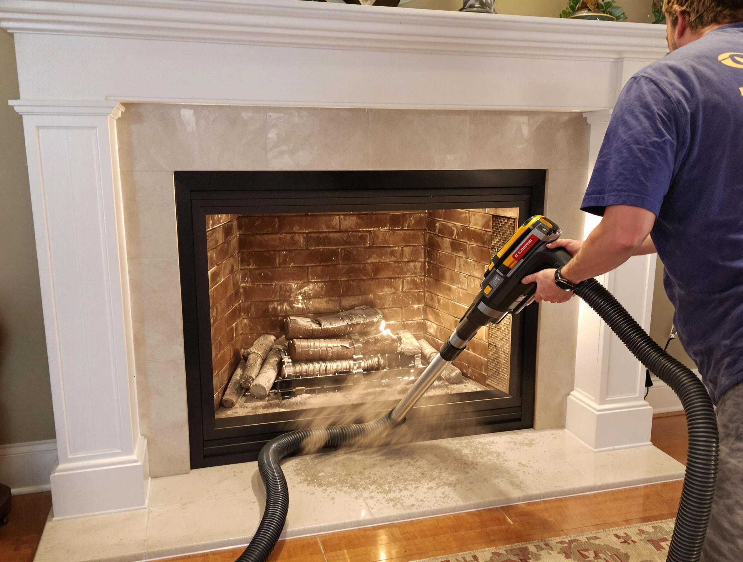 Fireplace cleaning performed by Dove Valley Chimney Sweep in Dove Valley, CO