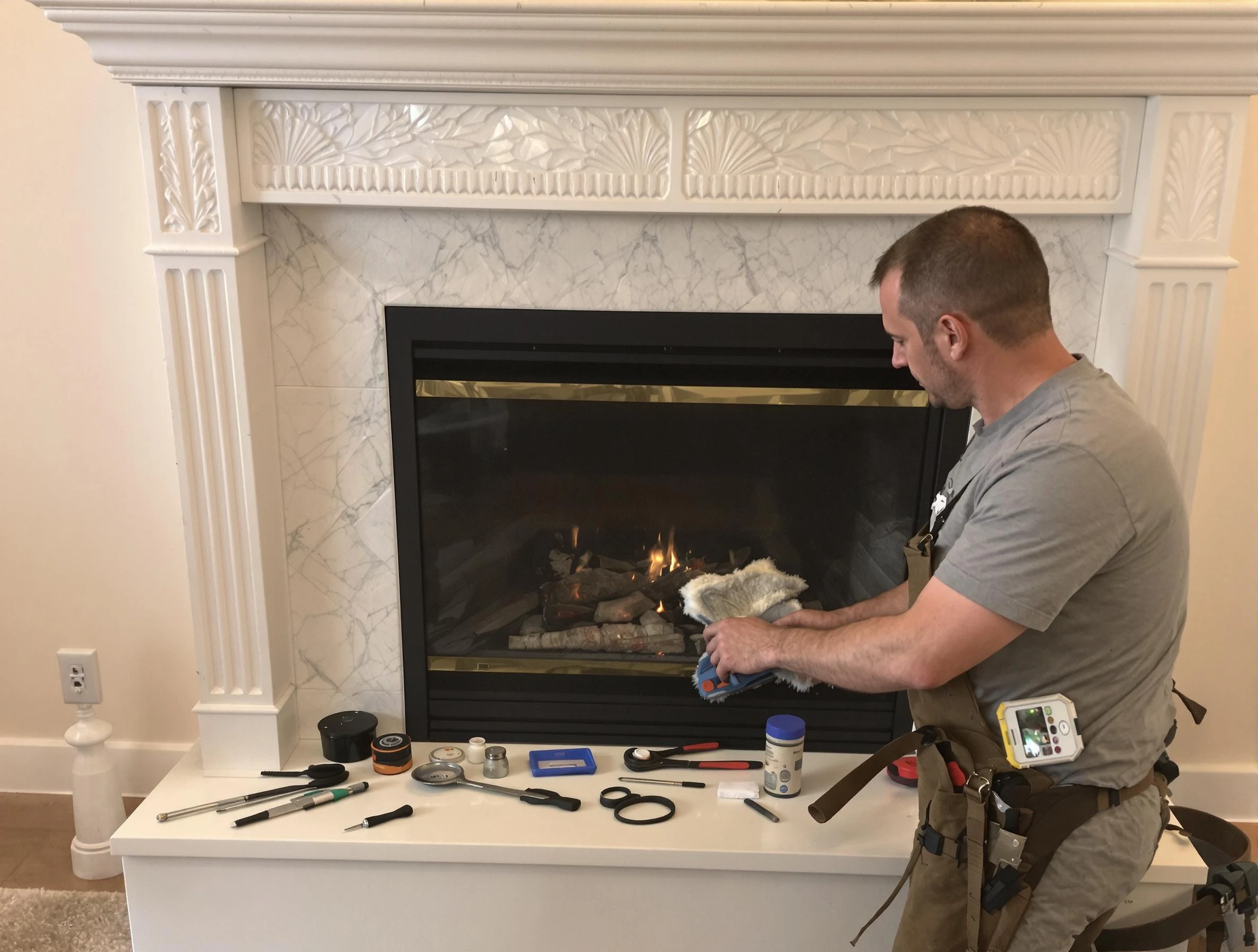 Dove Valley Chimney Sweep performing fireplace maintenance in Dove Valley, CO