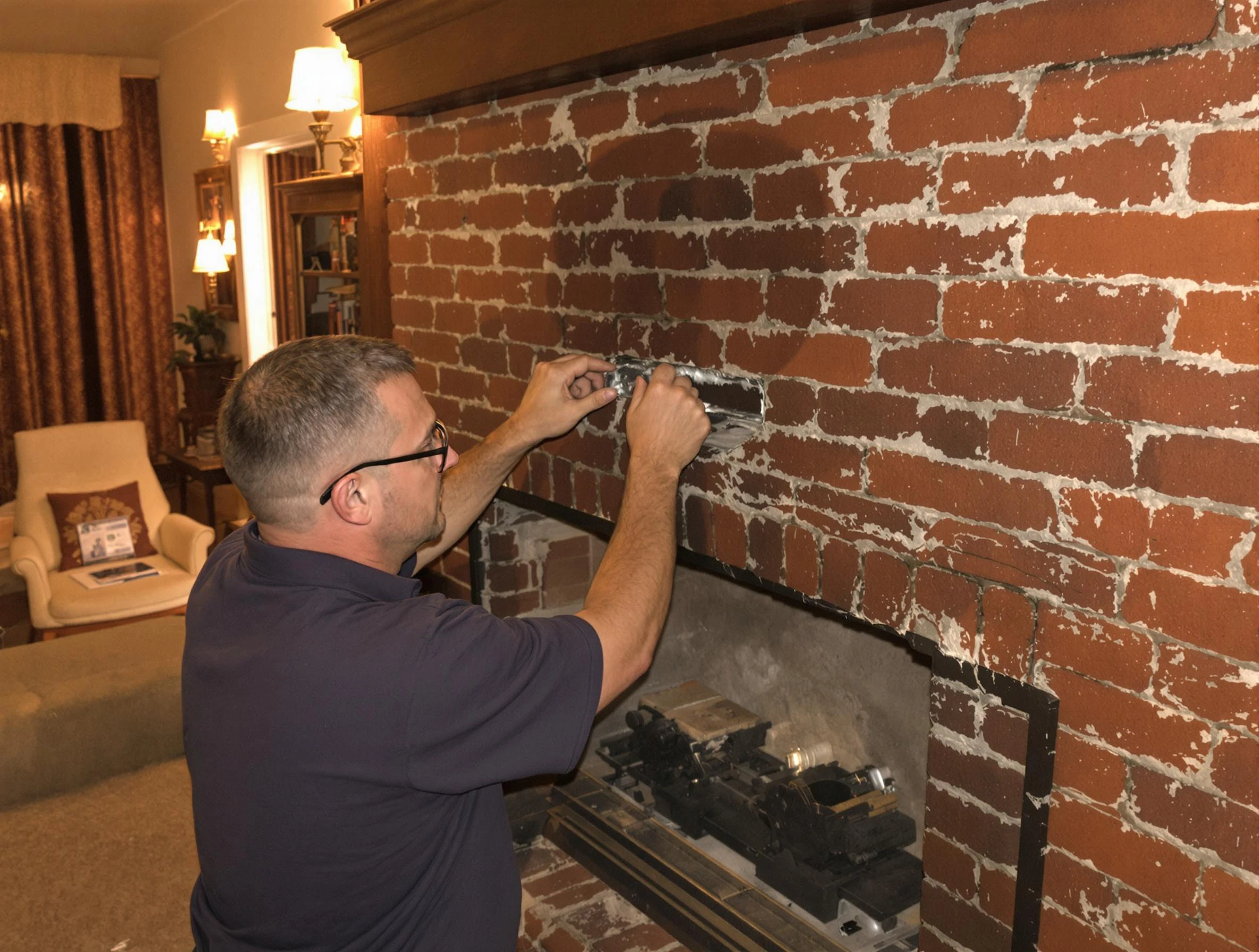 Dove Valley Chimney Sweep expert fixing a fireplace in Dove Valley, CO